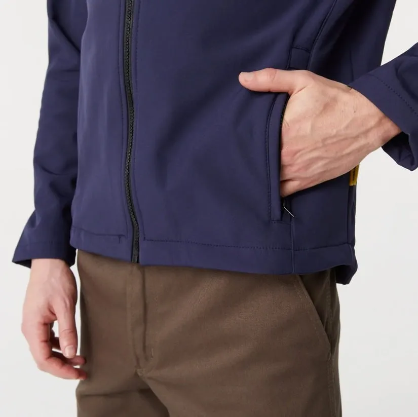 Campera softshell azul, detalle de la tela
